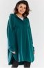 Bluza damska oversize z kapturem zielona M281